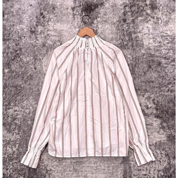 Land Of Distraction Top 8 Womens Angel Striped Smocked Blouse - Picture 3 of 8